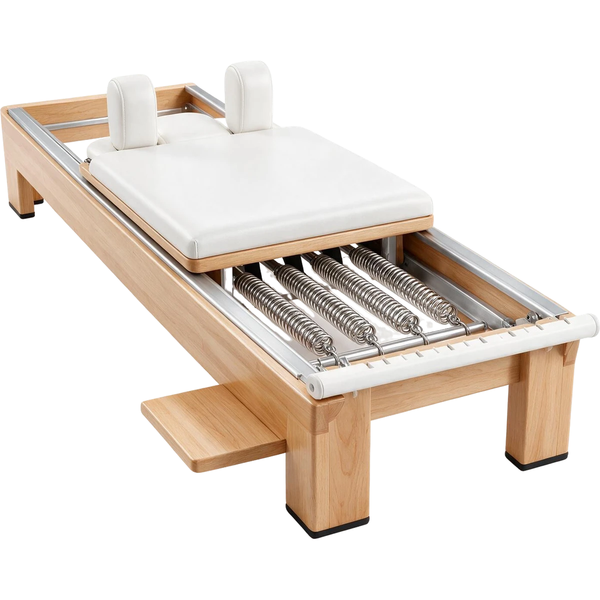 Interaktives 3D-Modell eines Pilates-Reformers, zum Drehen